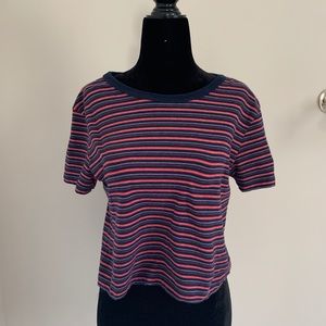 Striped T Shirt Short Sleeved